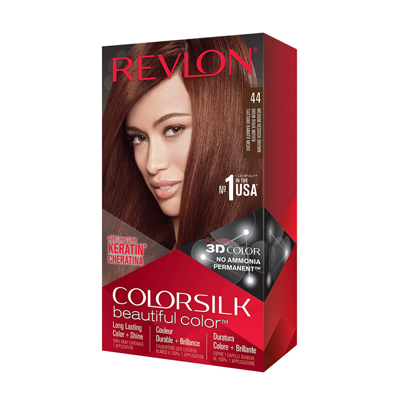 Revlon Color Silk beautiful hair Color 44 Medium Redish (Brown 59.1ml)