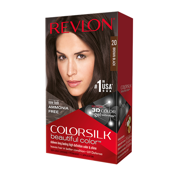 Revlon Color Silk Beautiful Hair Color 20 BROWN BLACK (59.1ml)