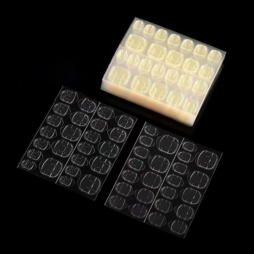 Transparent Double-side Glue Nail Sticker (24pcs)