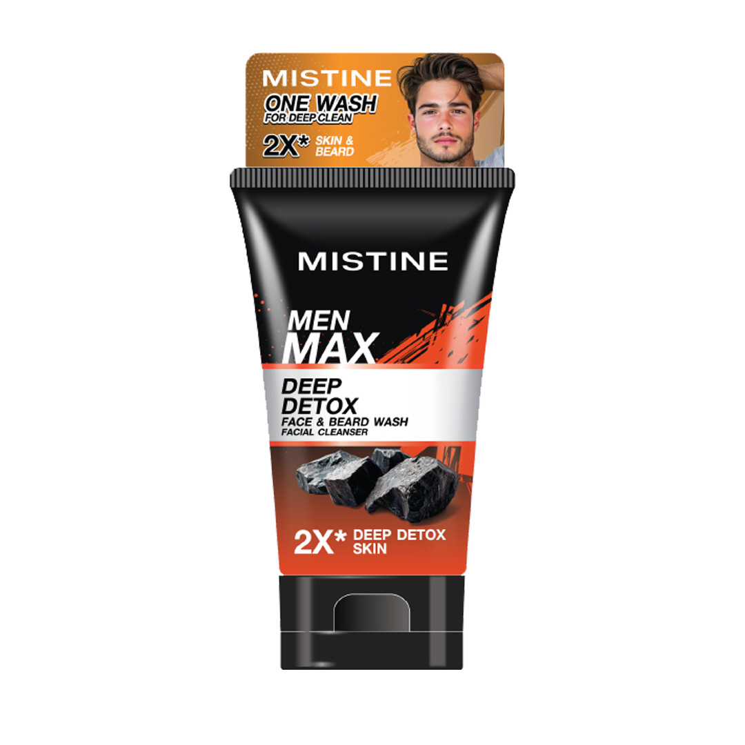 Mistine Men Max Deep Detox Face & Beard Wash Facial Cleanser 100g