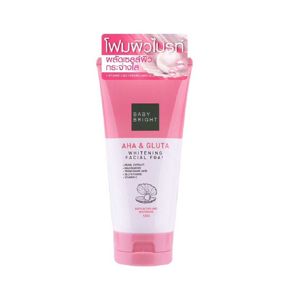 Baby Bright AHA & Gluta Whitening Facial Foam 120g