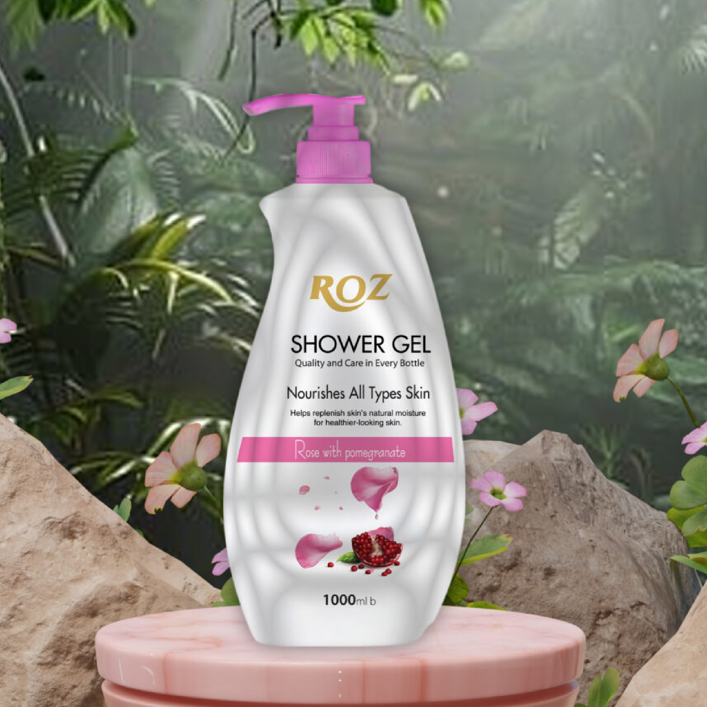 Roz Rose & Pomegranate Shower Gel 1000ml